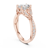 Gold Ring DDLR-257, Oval center stone, Rose Gold, view 1