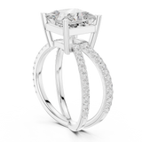 Gold Jewelry L36-25, Princess center stone, White Gold, view 1