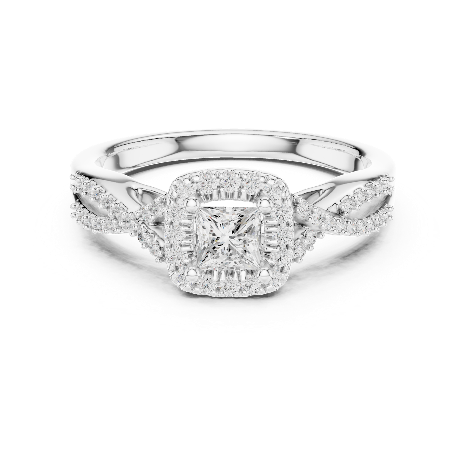 Gold Ring LR-0273, White Gold