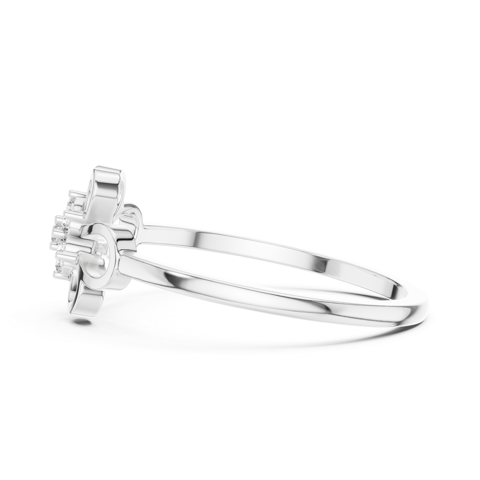 Gold Ring DR-6262, White Gold, view 3