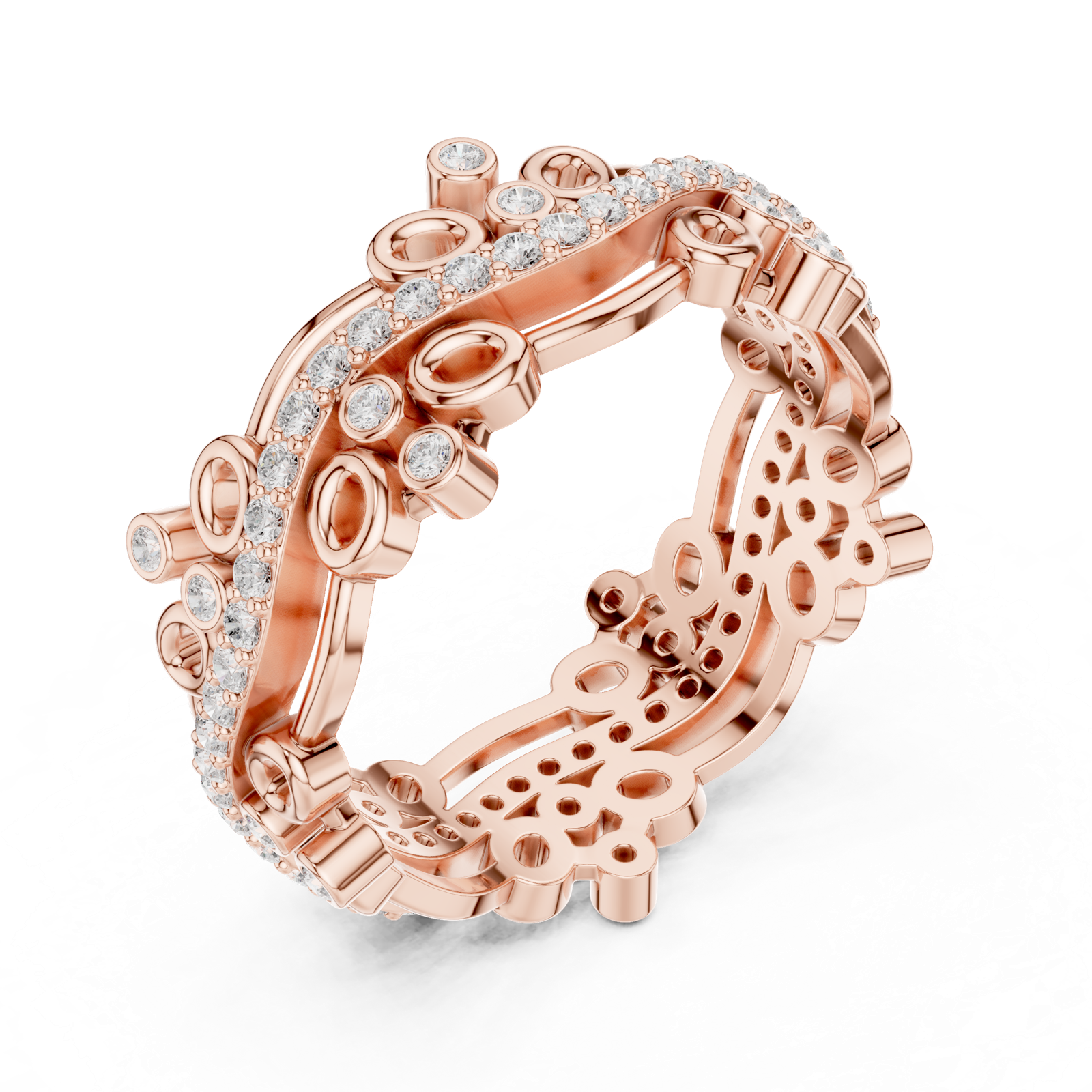 Gold Ring R44, Rose Gold, view 2