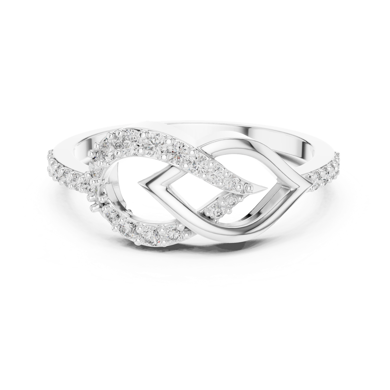 Gold Ring LR-01 (54), White Gold, view 4