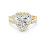Gold Ring DDLR-350, Heart center stone, Yellow Gold, view 4