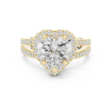 Gold Ring DDLR-350, Heart center stone, Yellow Gold, view 4