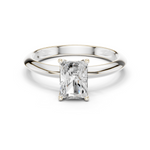 Gold Jewelry L36-6, Radiant center stone, White Gold