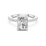 Gold Ring DDLR-177, Radiant center stone, White Gold, view 4