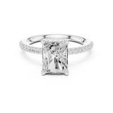 Gold Ring DDLR-177, Radiant center stone, White Gold, view 4