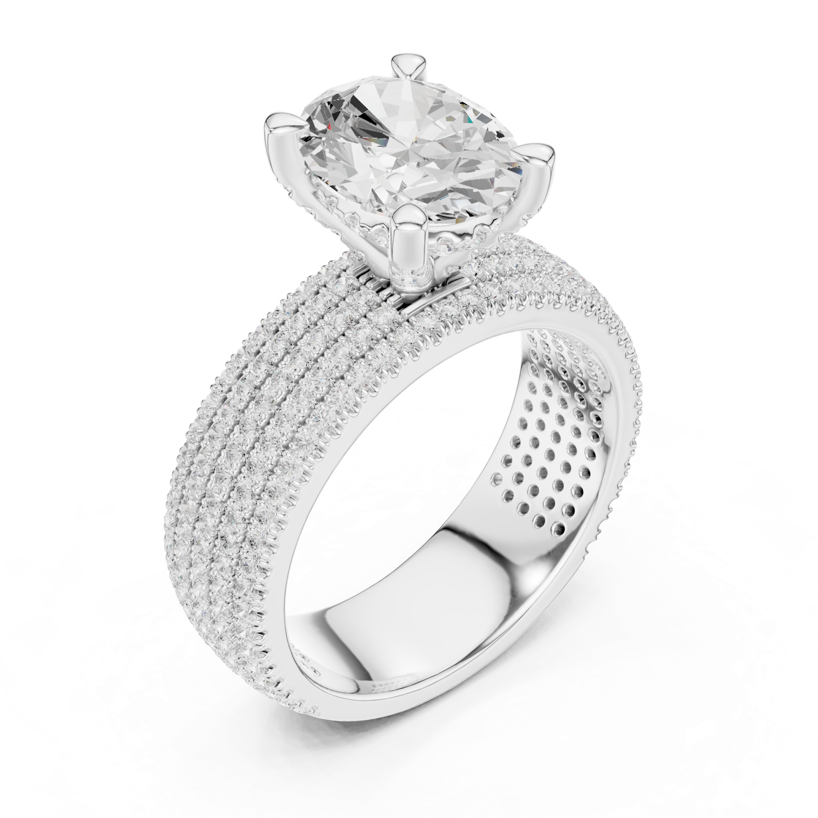 Gold Ring DDLR-261, White Gold, view 2