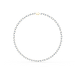 14K Solid Gold Lab Diamond Tennis Necklace, Yellow Gold