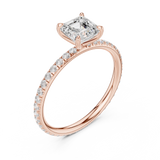 Gold Jewelry, Asscher center stone, Rose Gold, view 2