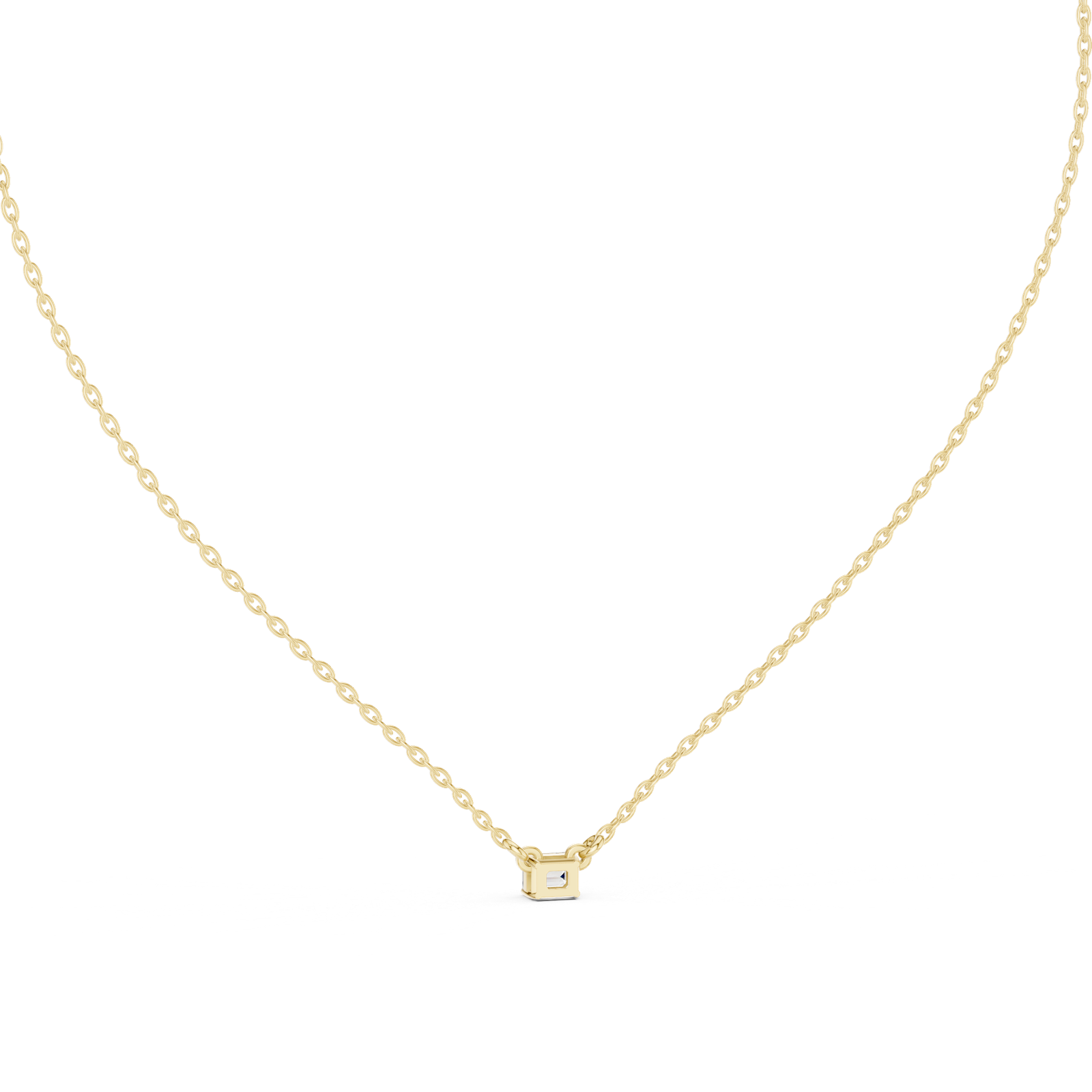 14K Solid Gold Lab Diamond Solitaire Pendant Necklace, Yellow Gold, view 4