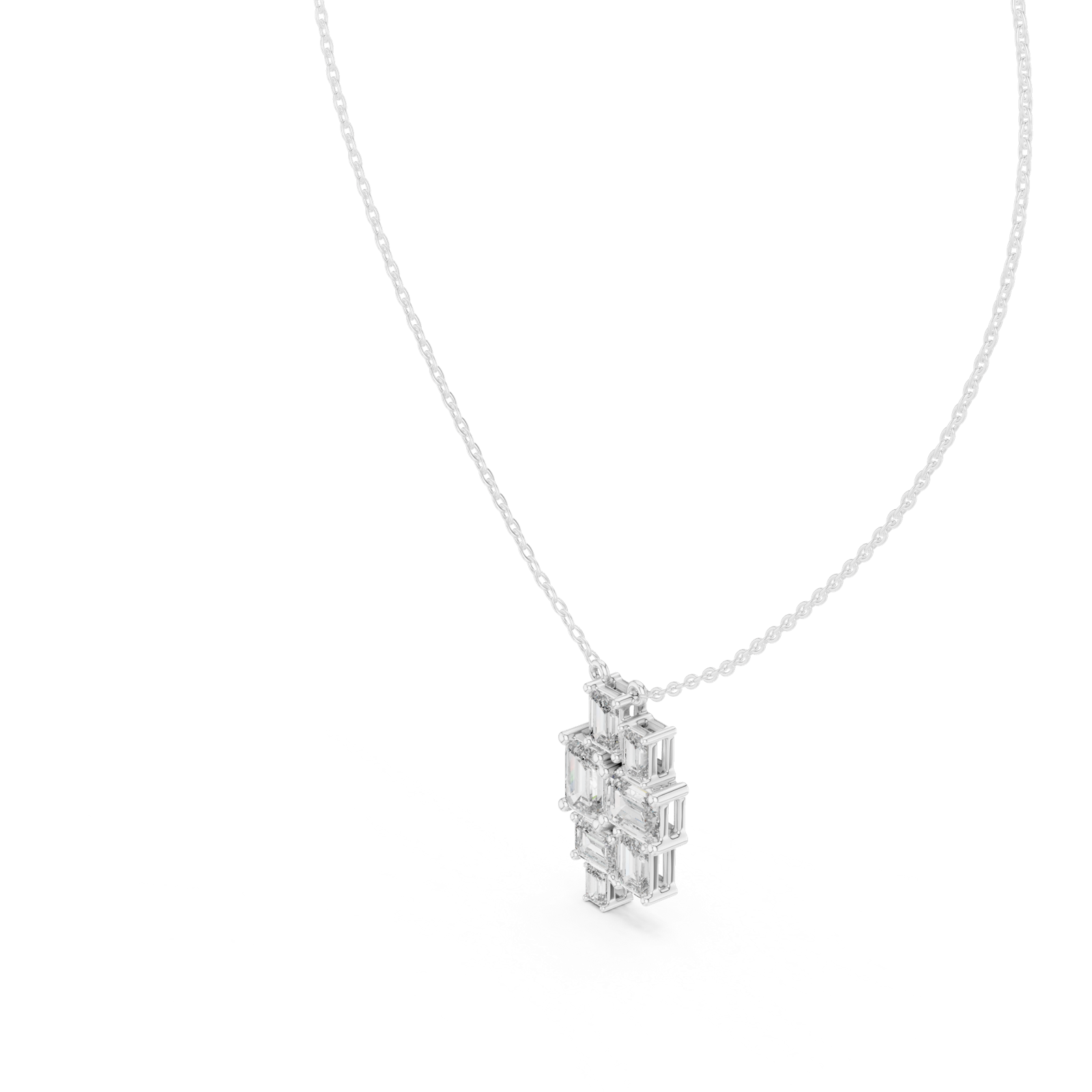 Gold Pendant GPD-0023, White Gold, view 2