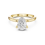 Gold Ring DDLR-163, Pear center stone, Yellow Gold, view 4