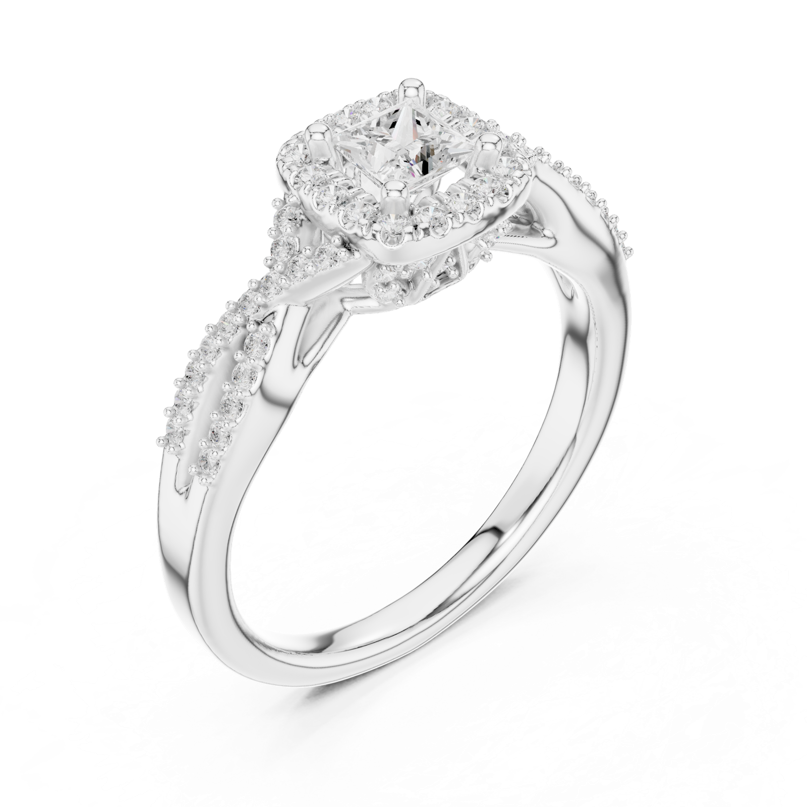 Gold Ring LR-0273, White Gold, view 2