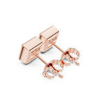 Gold Jewelry DDER-001, Princess center stone, Rose Gold, view 2