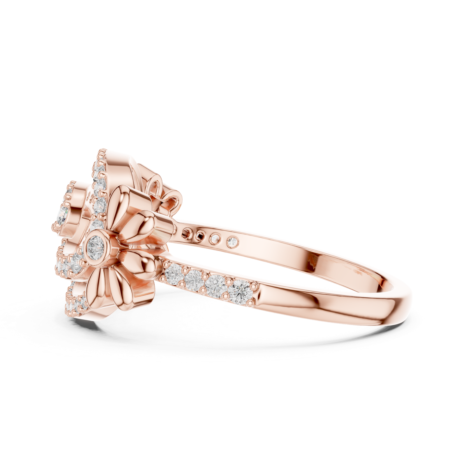 Gold Ring LR-01 (59), Rose Gold, view 3