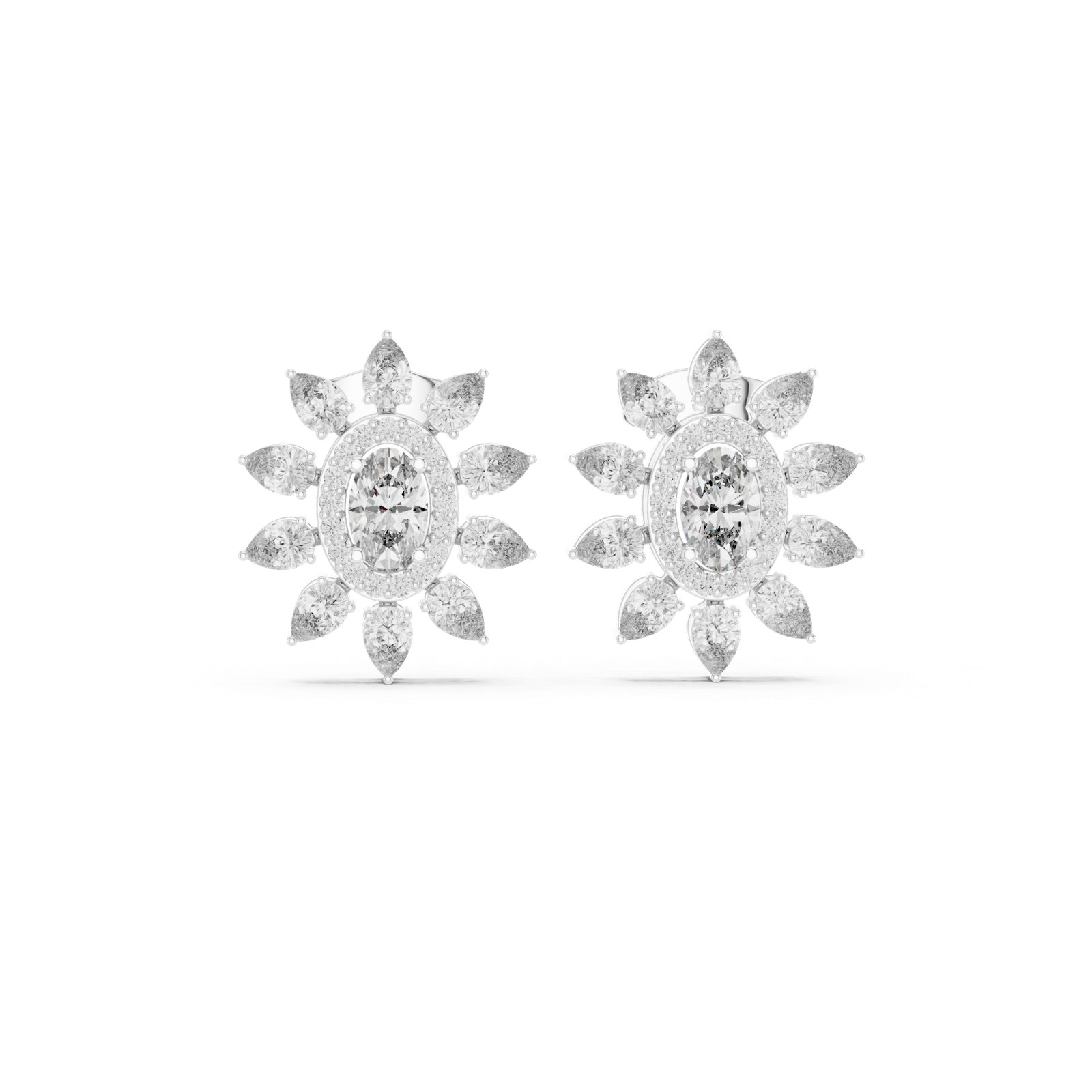 Gold Earrings AGDER-270, White Gold