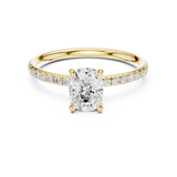 Gold Jewelry, Cushion center stone, Yellow Gold, view 4