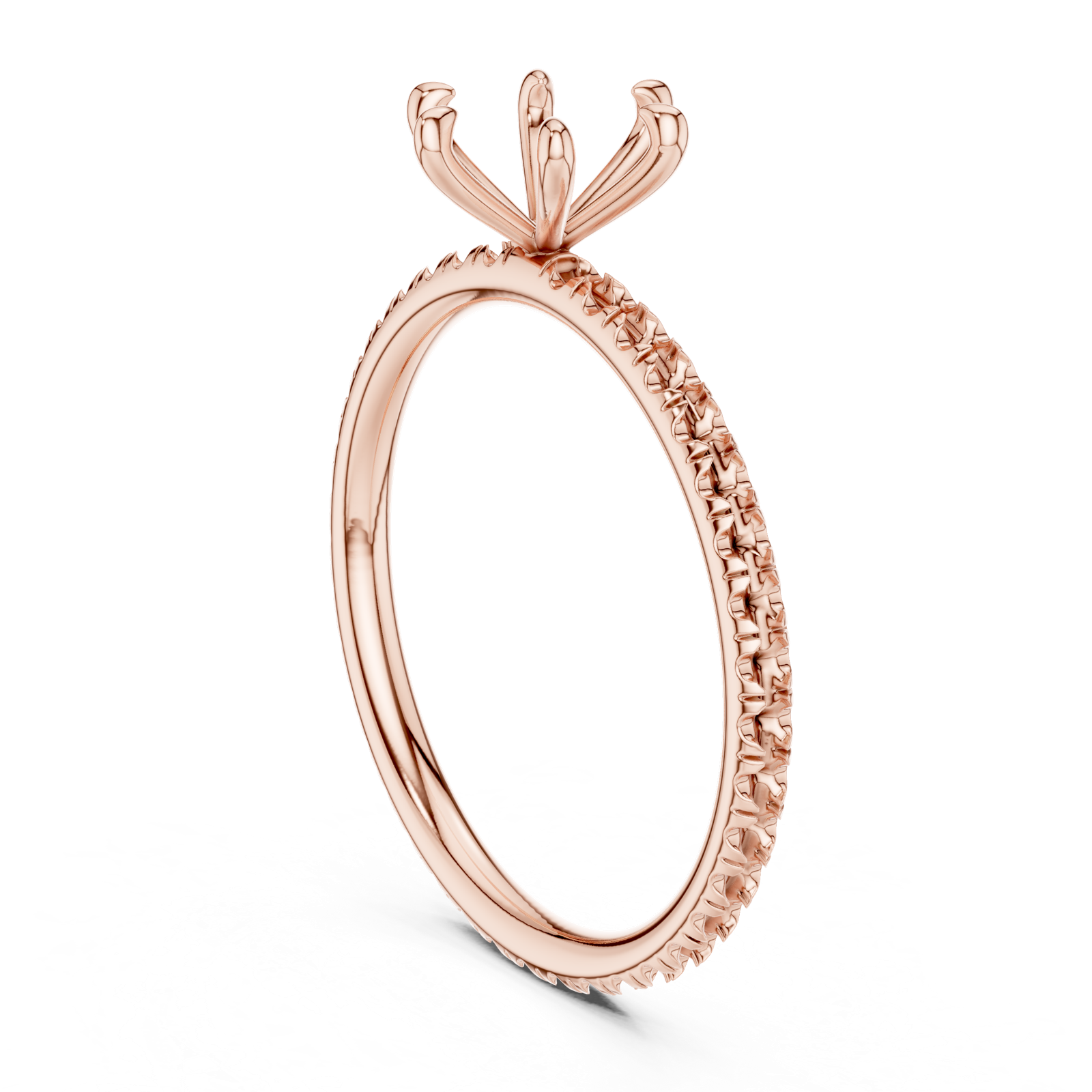 Gold Jewelry L36-15, Round center stone, Rose Gold, view 1