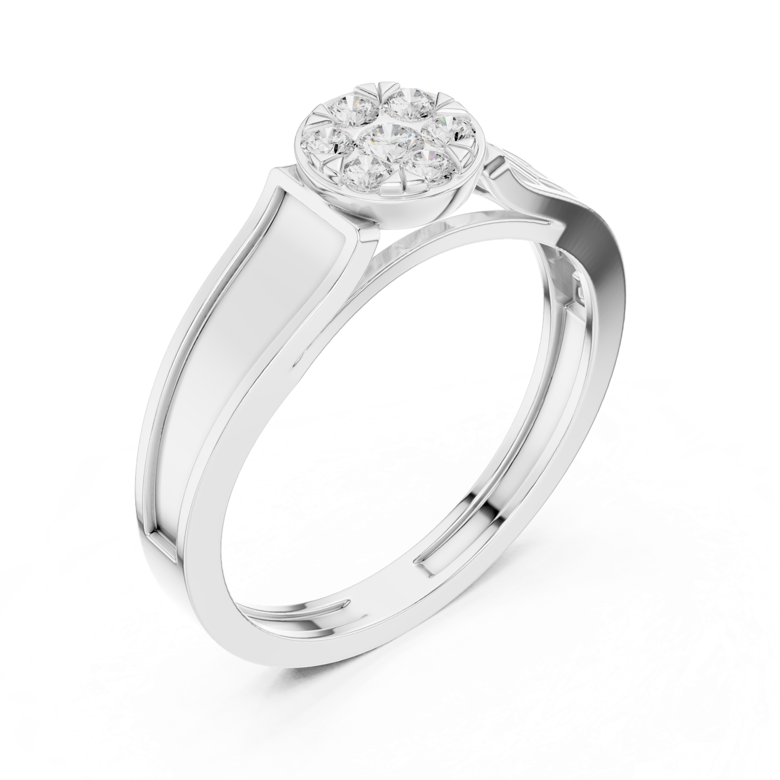 Gold Ring DDLR-825, White Gold, view 2