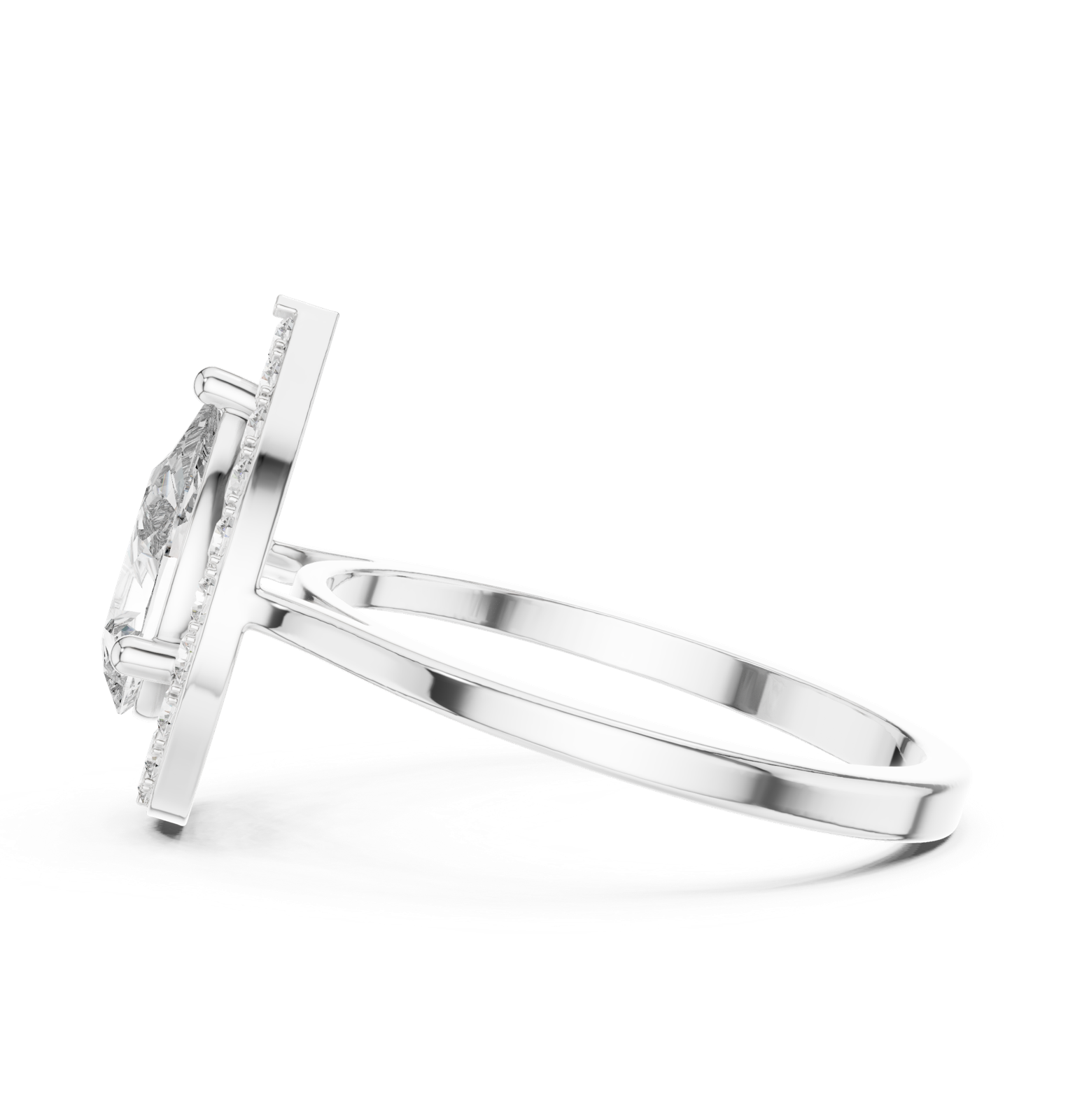 Gold Ring ALR-226, White Gold, view 3