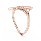 14K Solid Gold Lab Diamond Crossover Ring, Rose Gold, view 1