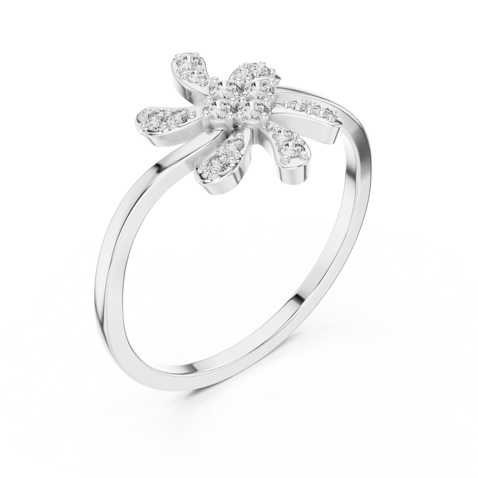 Gold Ring DR-6297, White Gold, view 2