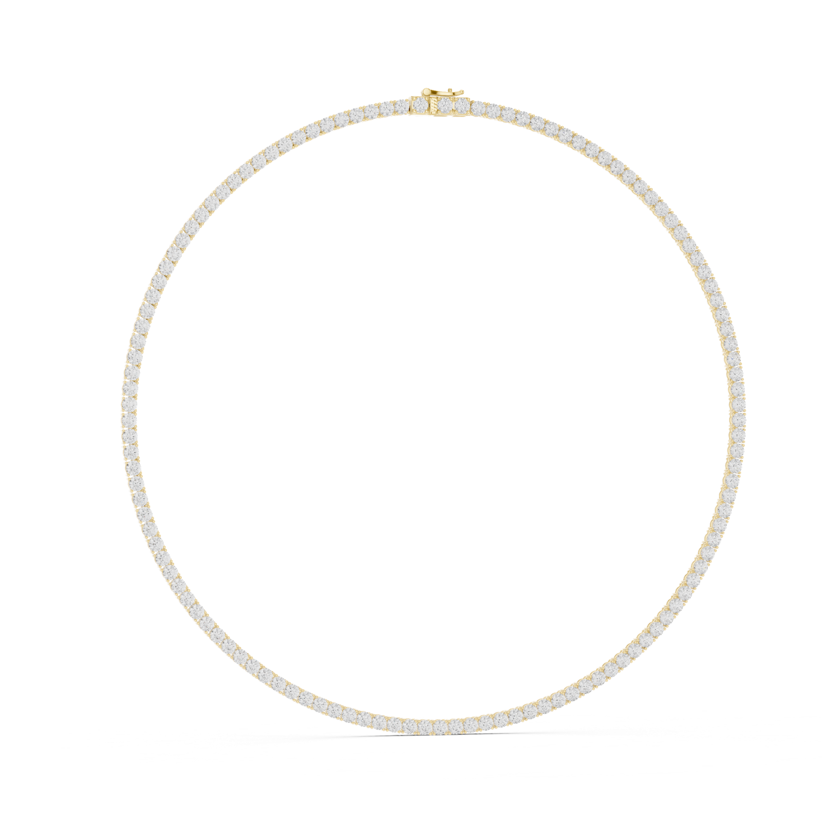 14K Solid Gold Lab Diamond Tennis Necklace, Yellow Gold, view 1