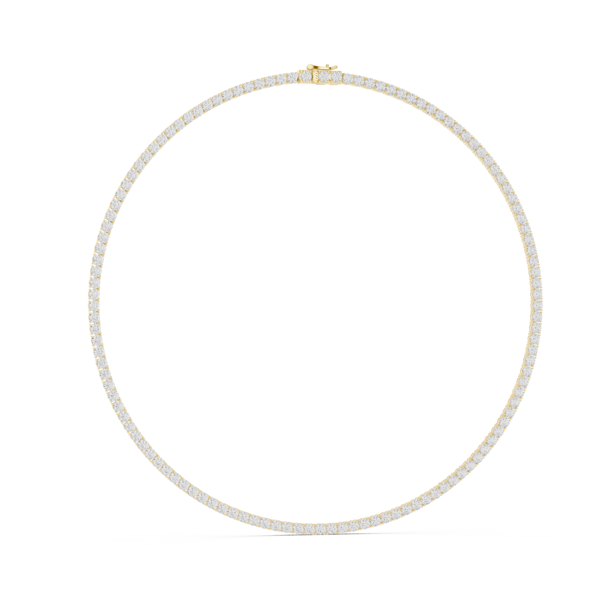 14K Solid Gold Lab Diamond Tennis Necklace, Yellow Gold, view 1
