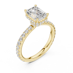 Gold Ring DDLR-165, Emerald center stone, Yellow Gold, view 2