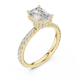 Gold Ring DDLR-165, Emerald center stone, Yellow Gold, view 2