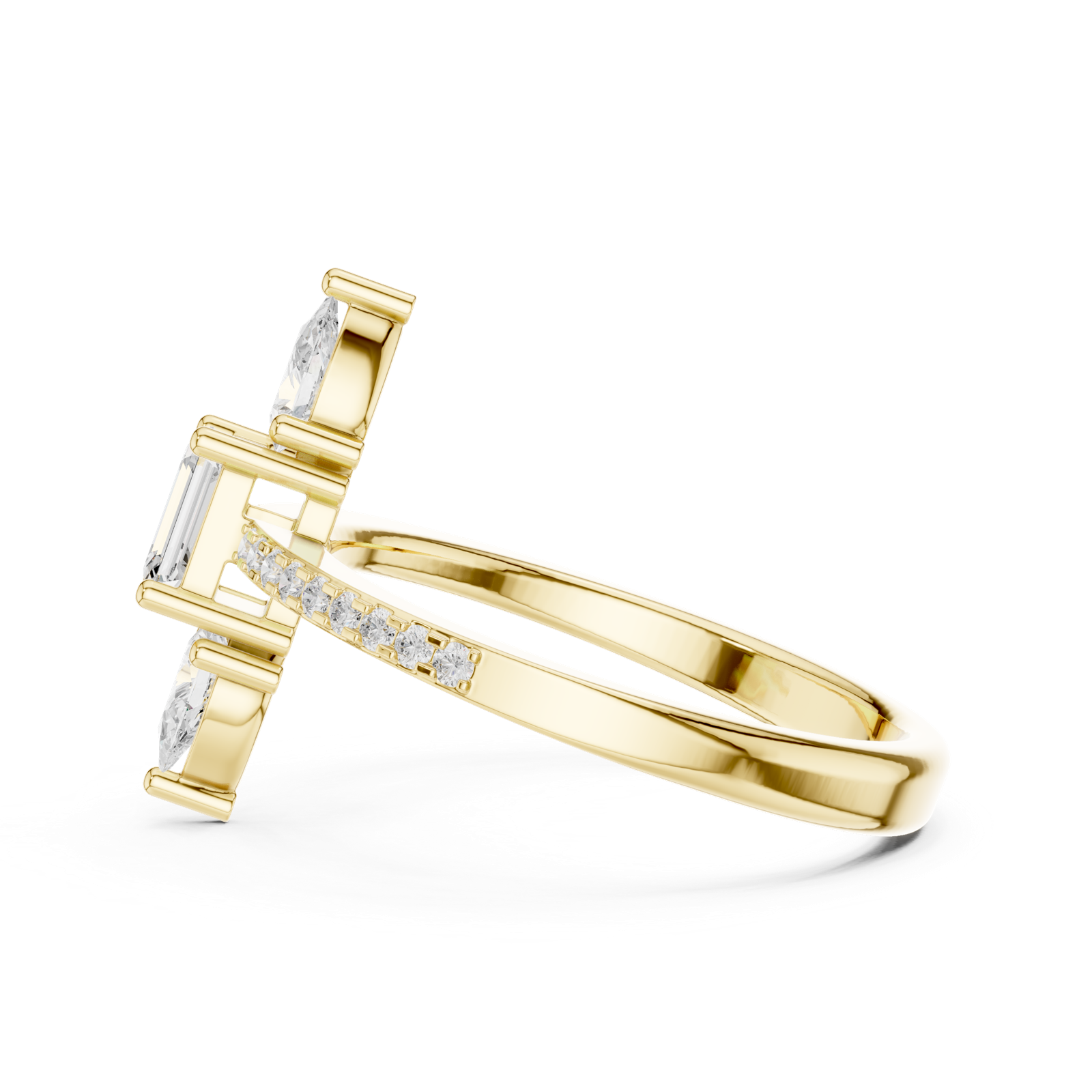 Gold Ring DDLR-529, Yellow Gold, view 3
