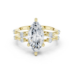 Gold Ring DDLR-441, Marquise center stone, Yellow Gold