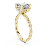 Gold Ring DDLR-167, Asscher center stone, Yellow Gold, view 1