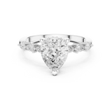 Gold Ring DDLR-168, Pear center stone, White Gold, view 4