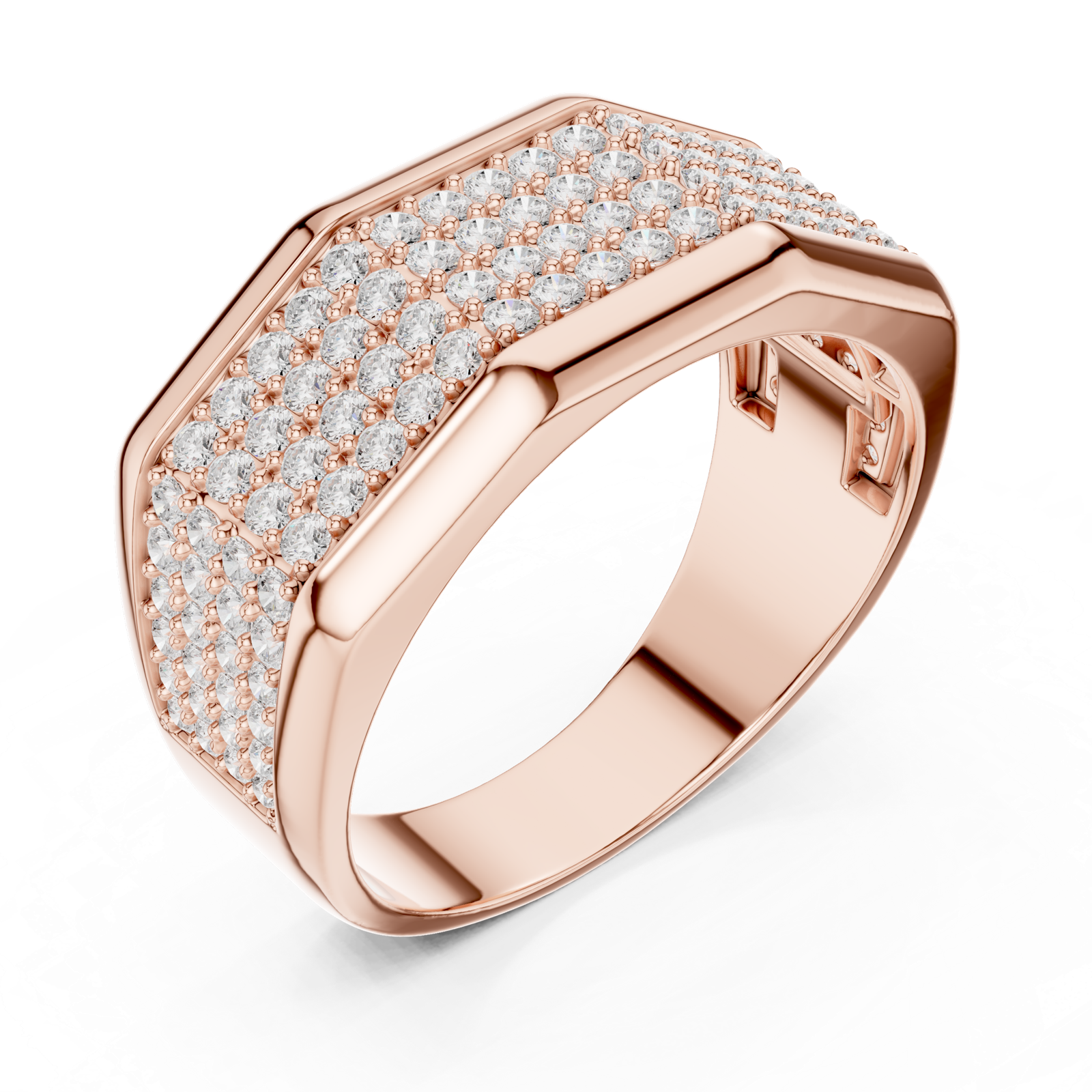 Gold Men's Ring GGR-0004, Rose Gold, view 2