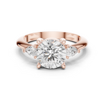 Gold Jewelry L35-66, Round center stone, Rose Gold