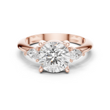 Gold Jewelry L35-66, Round center stone, Rose Gold