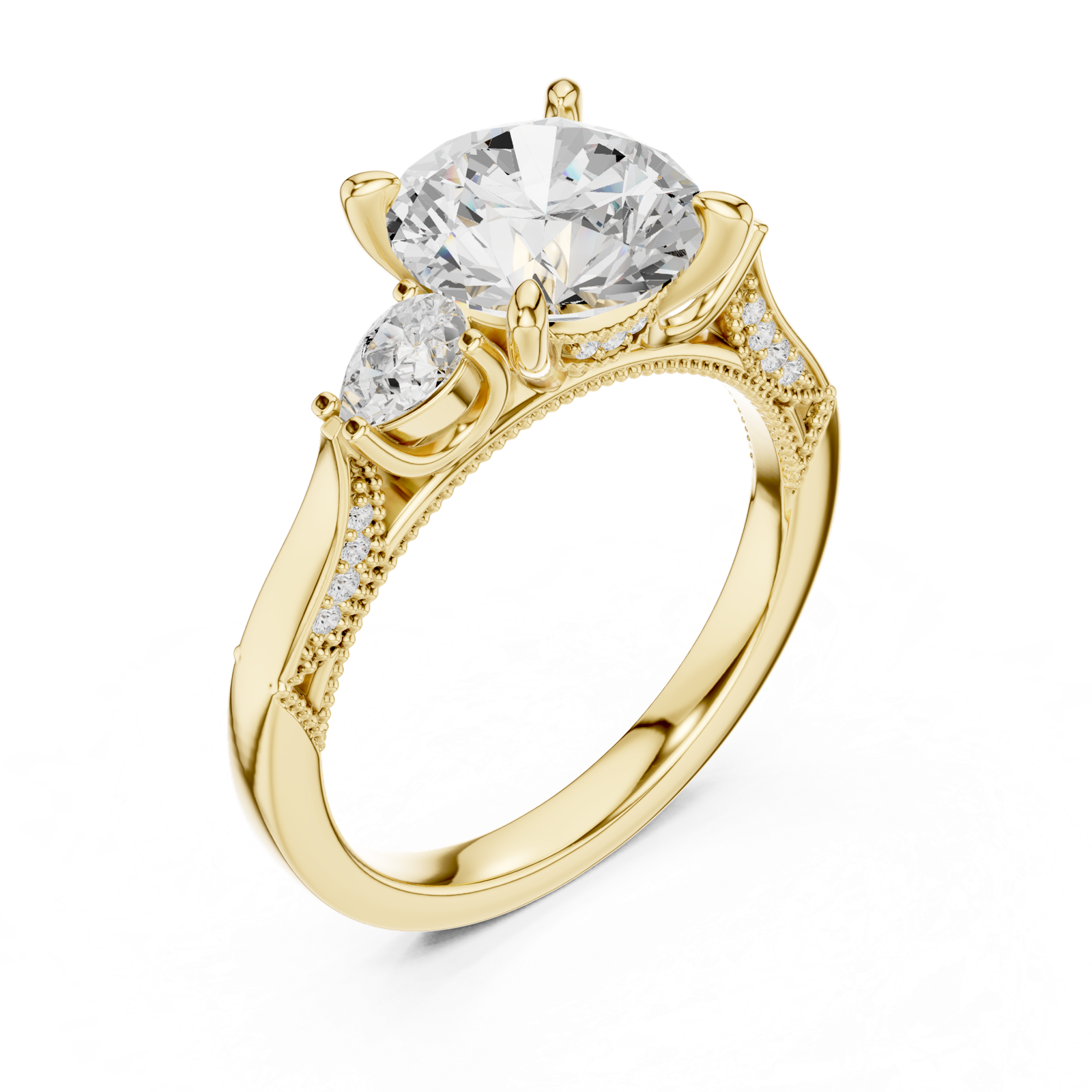 Gold Ring DDLR-1045, Yellow Gold, view 2