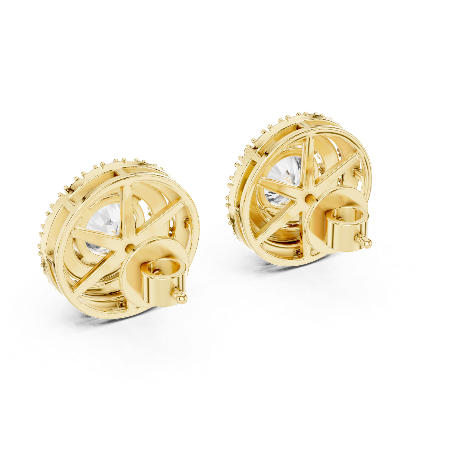 Gold Earrings ER-0017, Yellow Gold, view 3