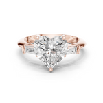 Gold Jewelry L35-67, Heart center stone, Rose Gold