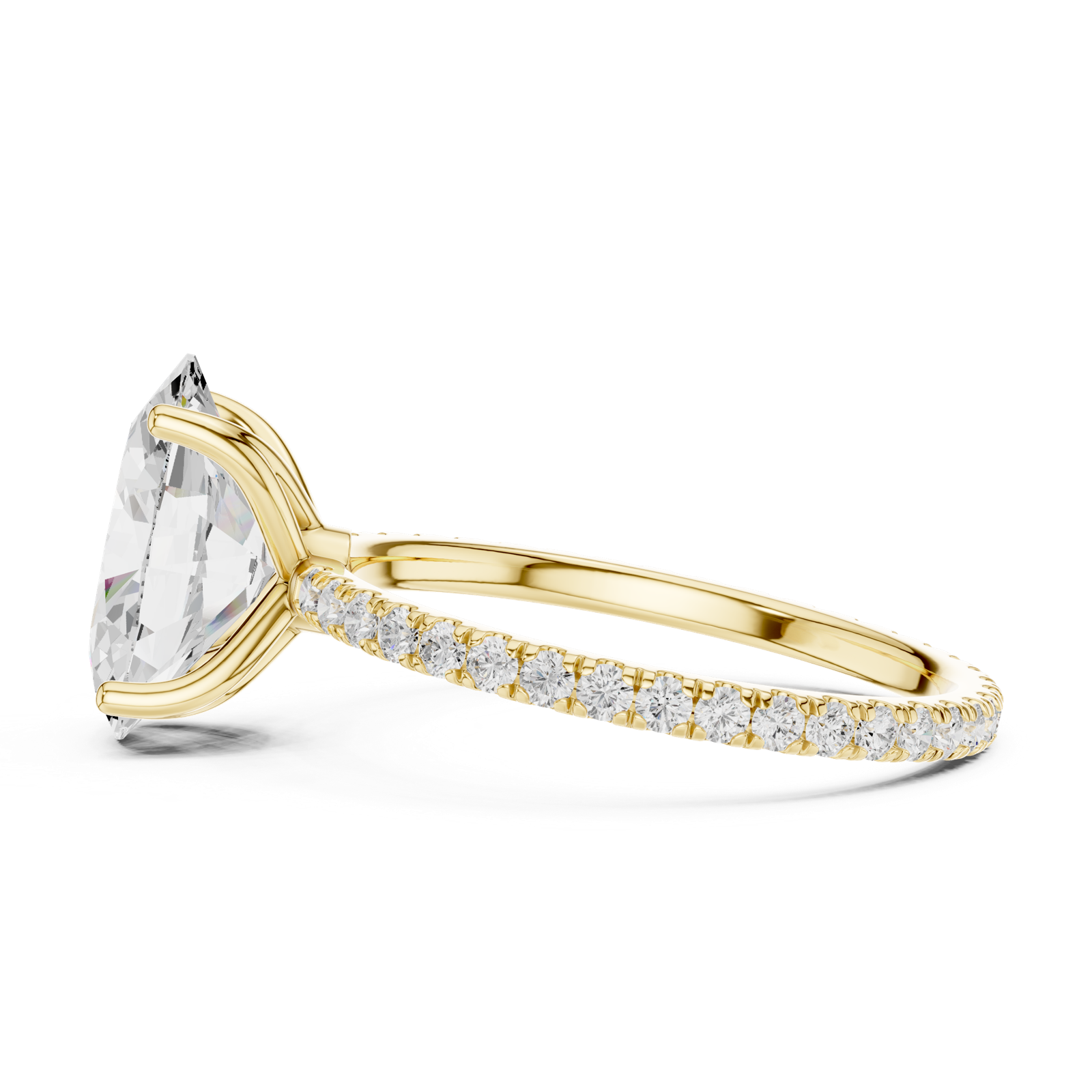 Gold Jewelry L36-16, Oval center stone, Yellow Gold, view 3