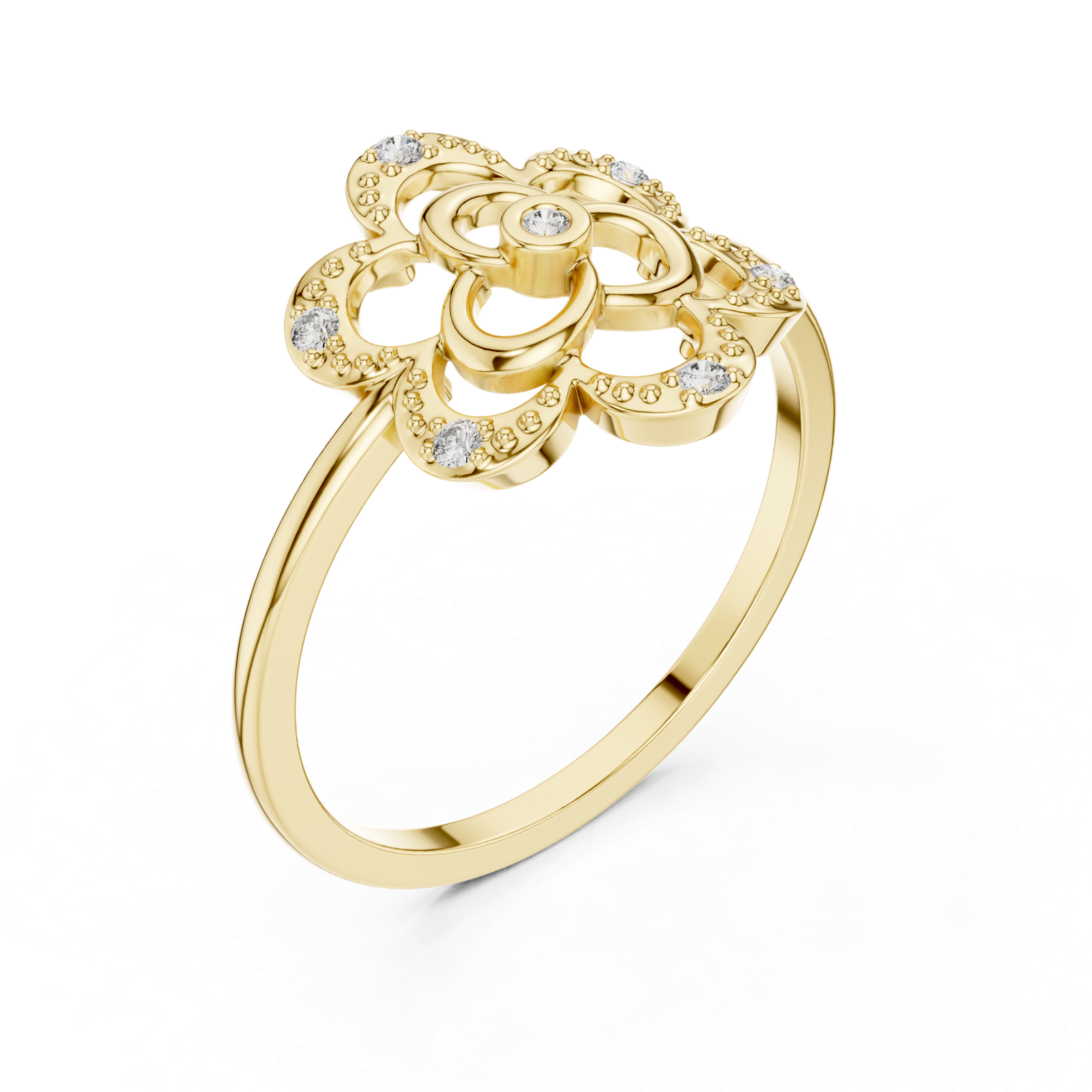 Gold Ring DR-6255, Yellow Gold, view 2