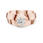 14K Solid Gold Lab Diamond Solitaire Ring, Rose Gold, view 4