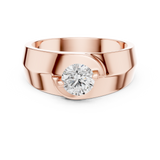 14K Solid Gold Lab Diamond Solitaire Ring, Rose Gold, view 4