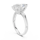 Gold Ring DDLR-175, Marquise center stone, White Gold, view 1