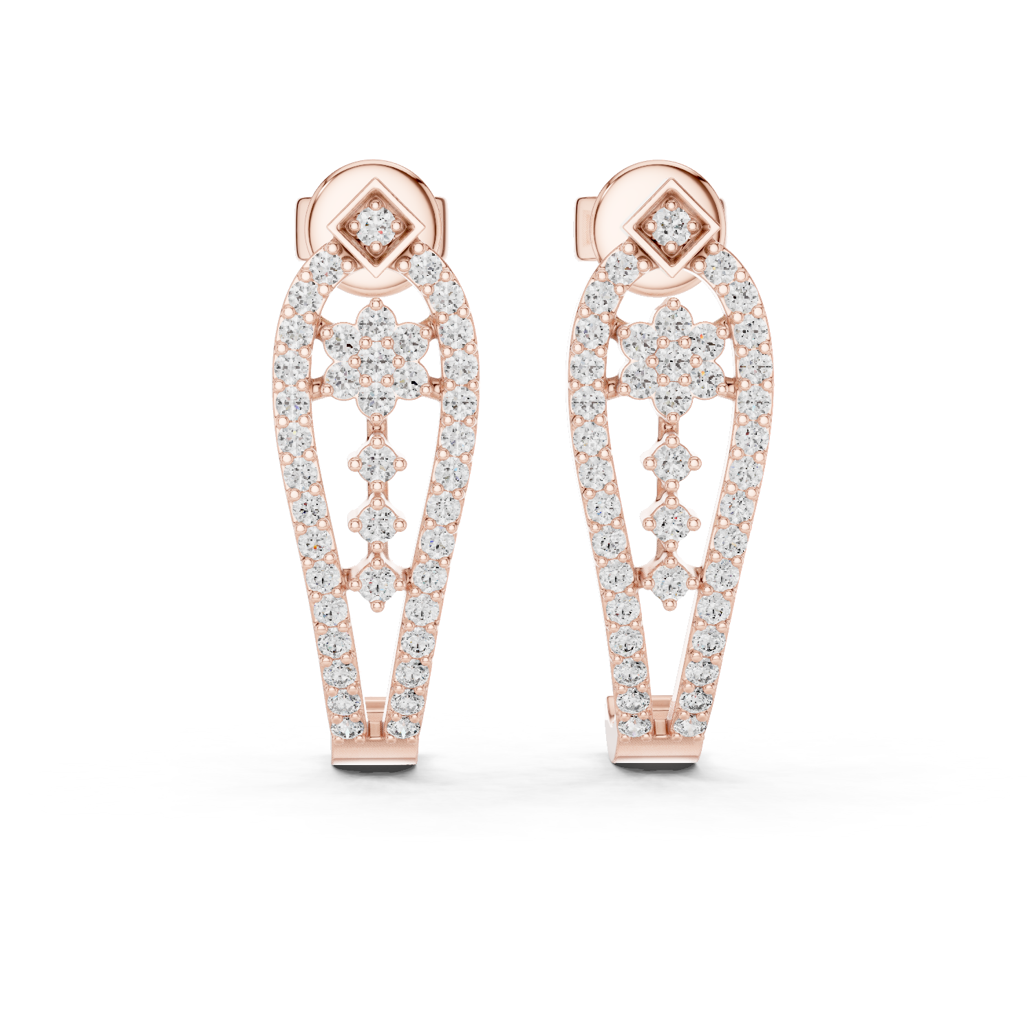 Gold Earrings L03-28, Rose Gold