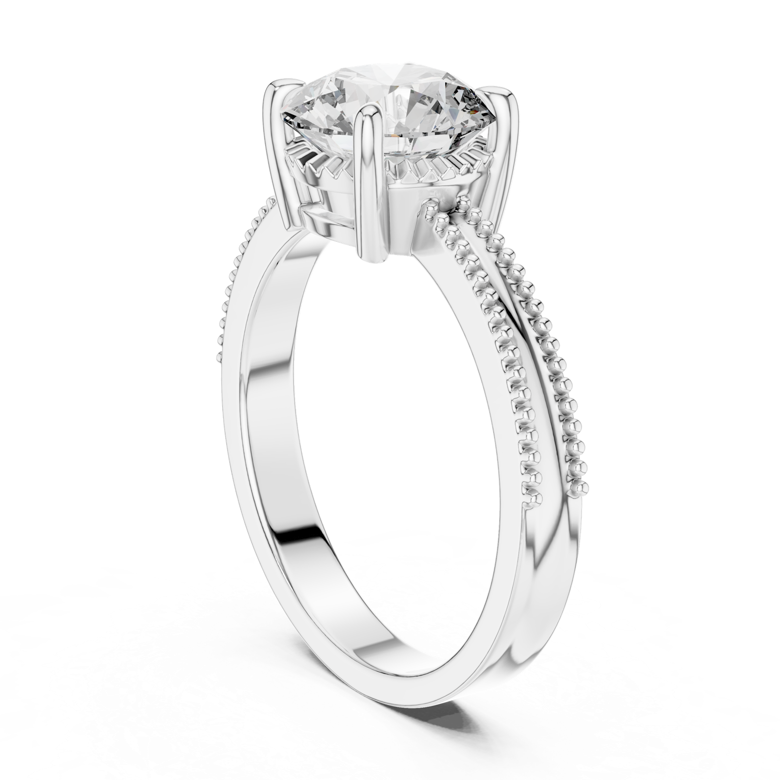 Gold Ring LR-0024, White Gold, view 1