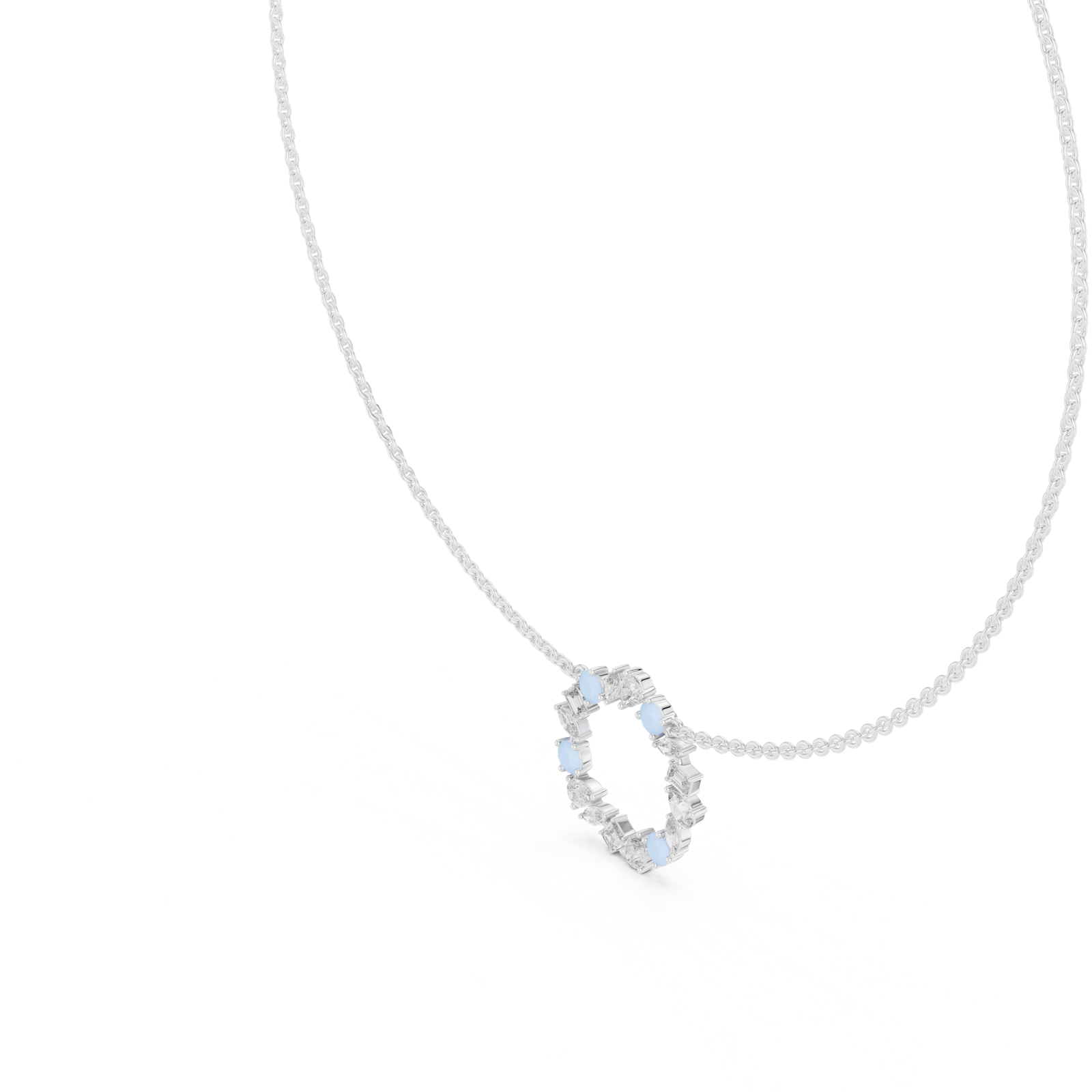 Gold Pendant GNK-0011, White Gold, view 2