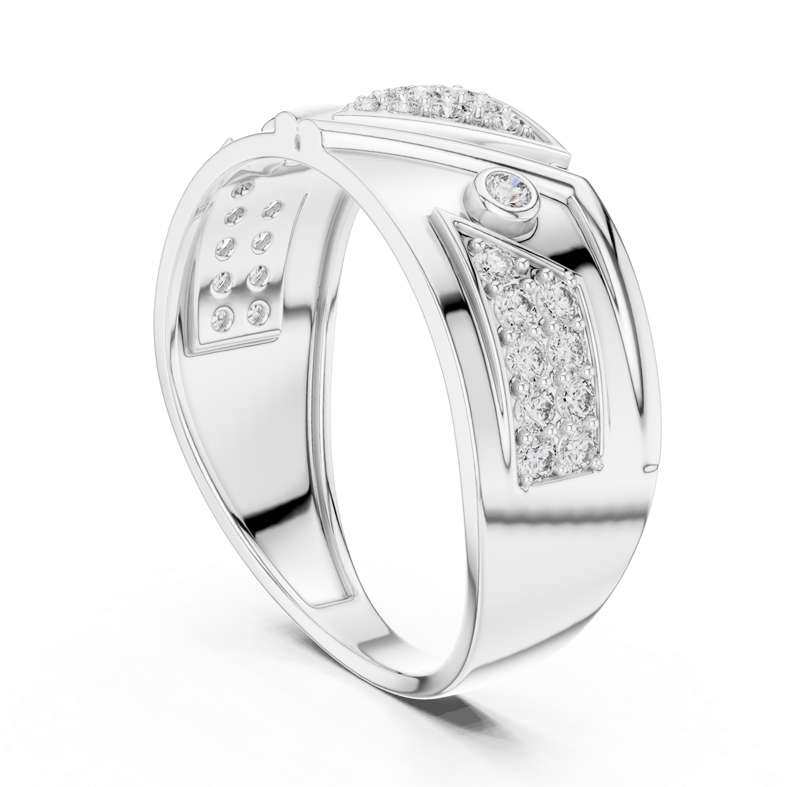 Gold Ring LR-01 (50), White Gold
